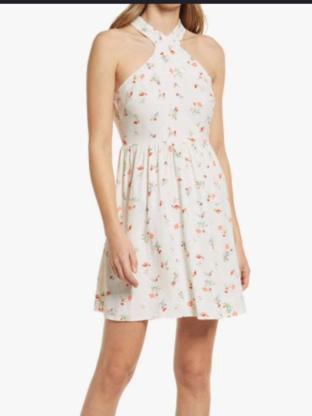 Fourteenth Place floral halter dress in white size XS NWT spring summer wear